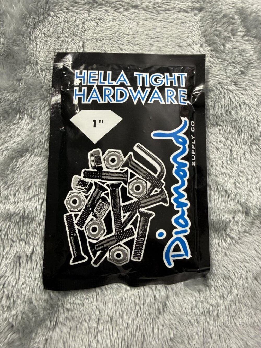 New Diamond Supply Co Hella Tight Hardware 1" Skateboard Bolts Nuts Black Silver